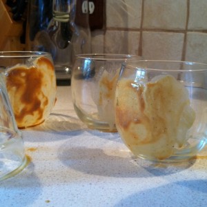 Smear peanut butter to remove labels