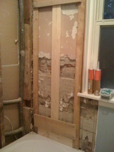 Starting the new shower Starting the new shower